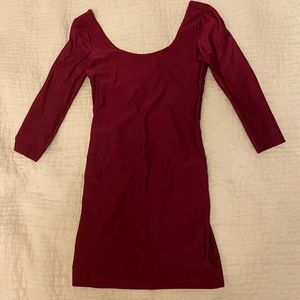 Mini burgundy red dress